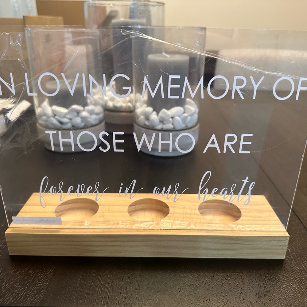 Memorial Candle Holder with Engraved Message